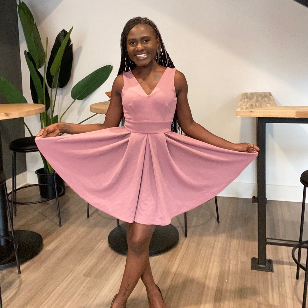 Pleated Flare Dress